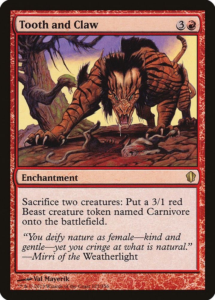 2013 Magic: The Gathering: Commander 2013 (C13) - Tooth and Claw (#127, Rare) (, Near Mint)