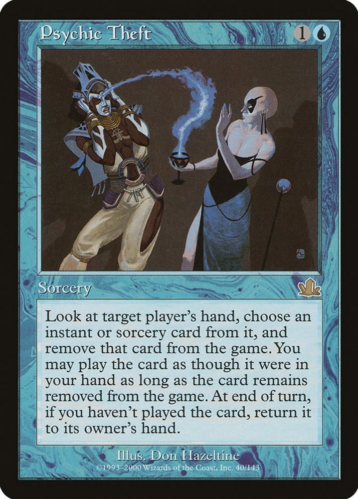 2000 Magic: The Gathering: Prophecy (PCY) - Psychic Theft (#40, Rare) (, Near Mint)