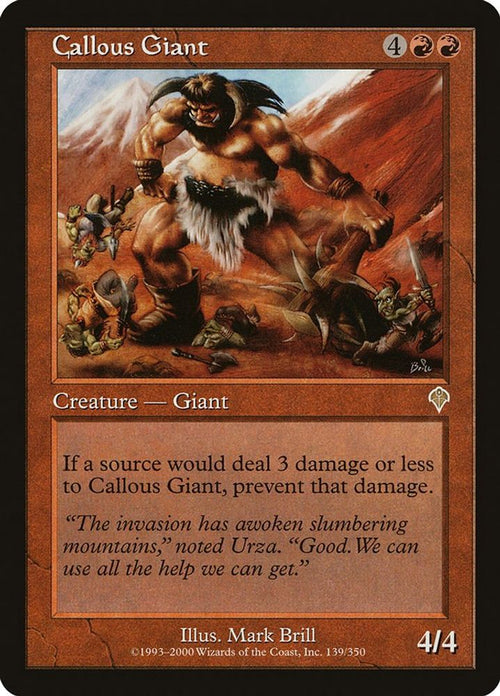 2000 Magic: The Gathering: Invasion (INV) - Callous Giant (#139, Rare) (, Near Mint)
