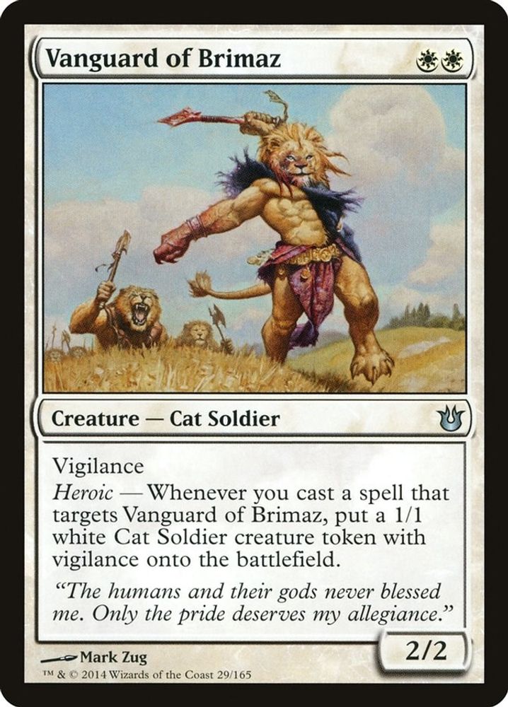 2014 Magic: The Gathering: Born of the Gods (BNG) - Vanguard of Brimaz (#29, Uncommon) (, Near Mint)