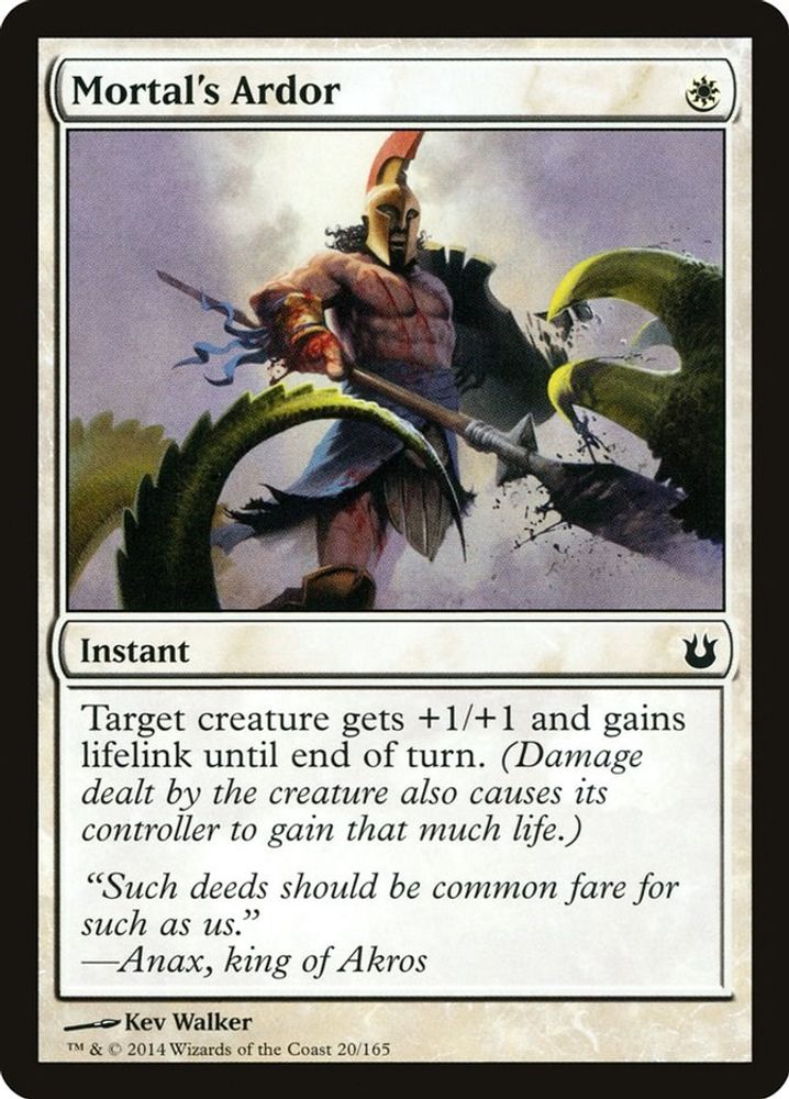 2014 Magic: The Gathering: Born of the Gods (BNG) - Mortals Ardor (#20, Common) (, Near Mint)
