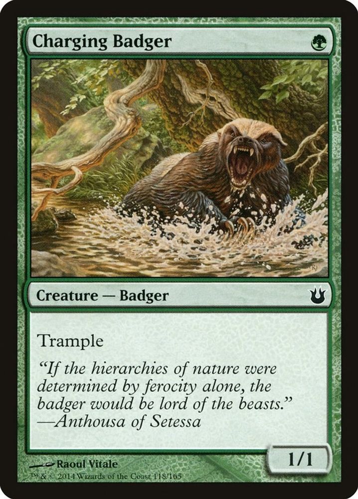 2014 Magic: The Gathering: Born of the Gods (BNG) - Charging Badger (#118, Common)