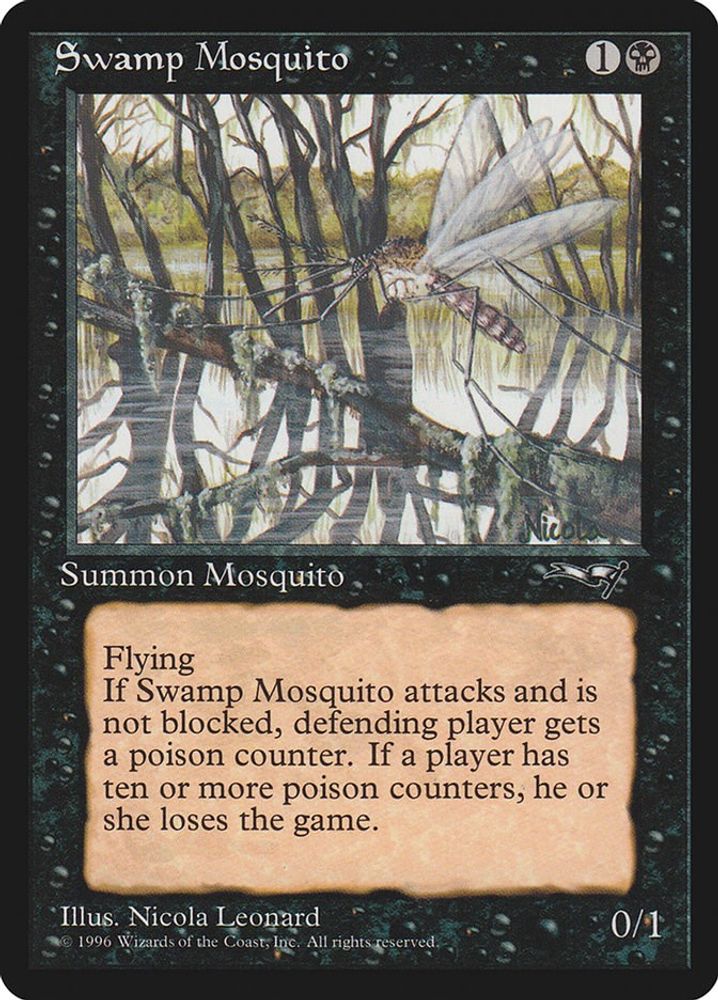 1996 Magic: The Gathering: Alliances (ALL) - Swamp Mosquito Fallen Tree (#63a, Common) (, Near Mint)