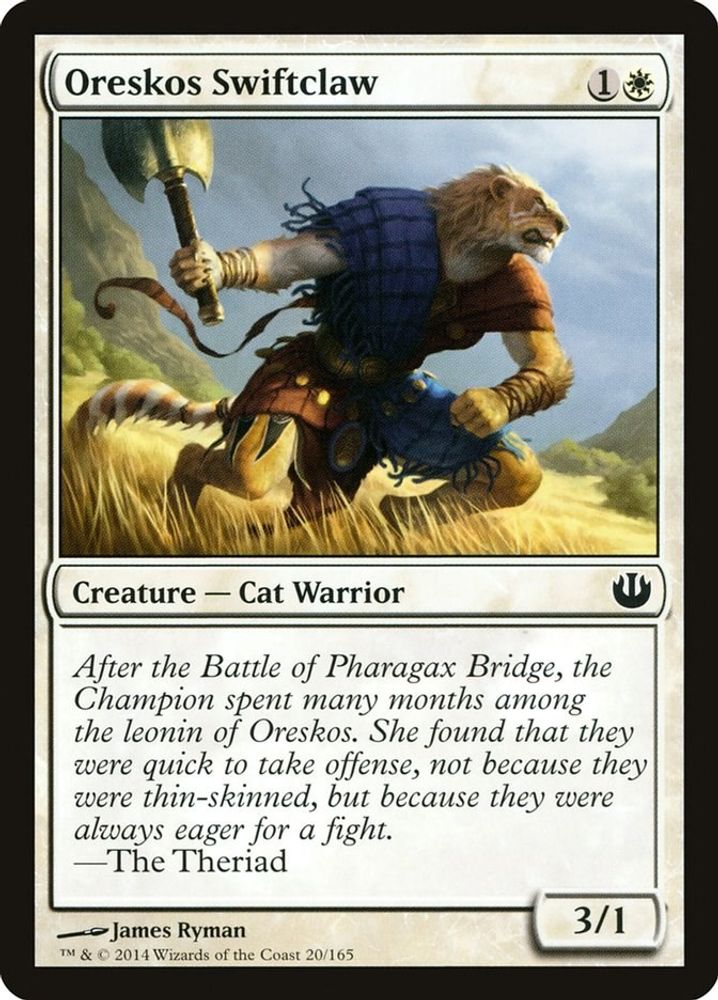 2014 Magic: The Gathering: Journey Into Nyx (JOU) - Oreskos Swiftclaw (#20, Common) (, Near Mint)