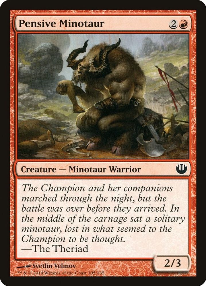 2014 Magic: The Gathering: Journey Into Nyx (JOU) - Pensive Minotaur (#105, Common) (, Near Mint)