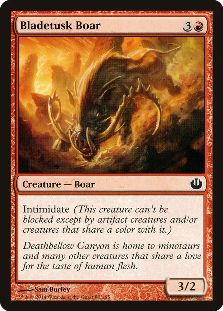 2014 Magic: The Gathering: Journey Into Nyx (JOU) - Bladetusk Boar (#90, Common) (, Near Mint)