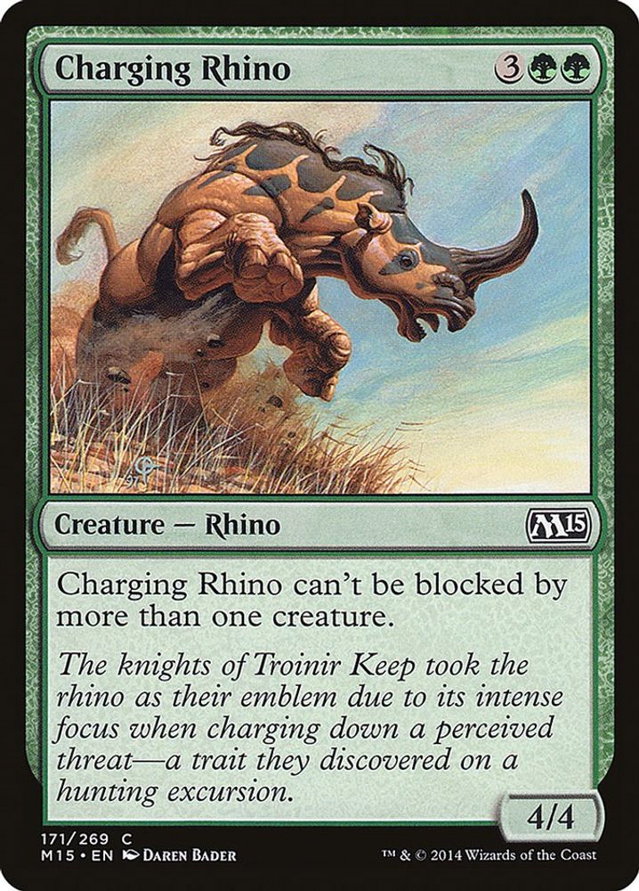 2014 Magic: The Gathering: Magic 2015 (M15) (M15) - Charging Rhino (#171, Common) (, Near Mint)