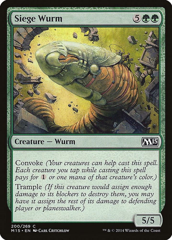 2014 Magic: The Gathering: Magic 2015 (M15) (M15) - Siege Wurm (#200, Common) (, Near Mint)