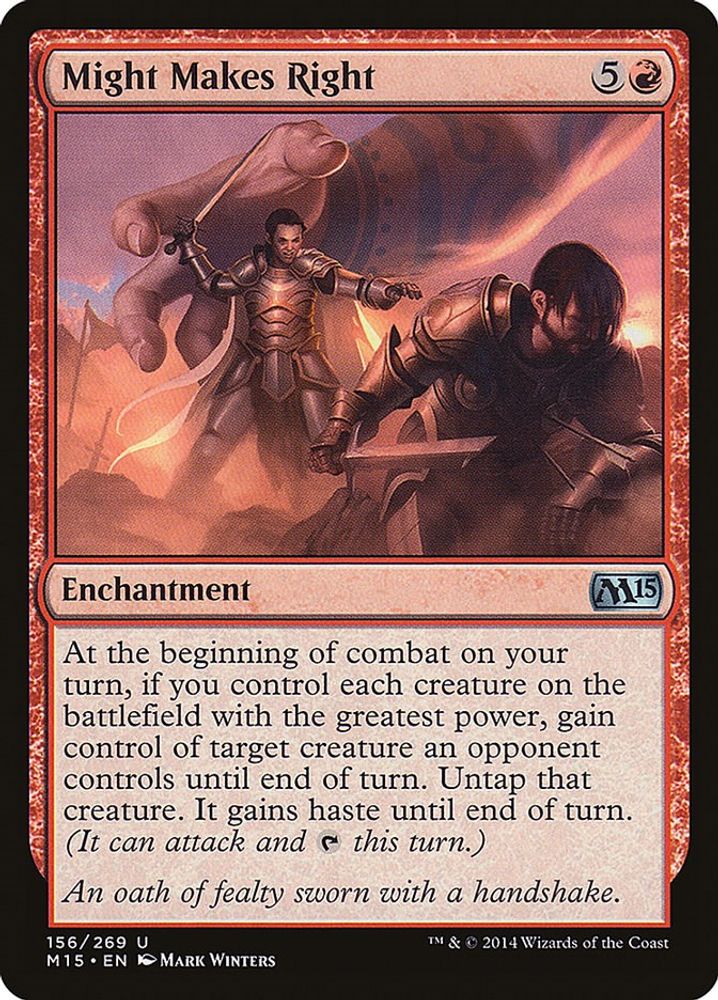 2014 Magic: The Gathering: Magic 2015 (M15) (M15) - Might Makes Right (#156, Uncommon) (, Near Mint)
