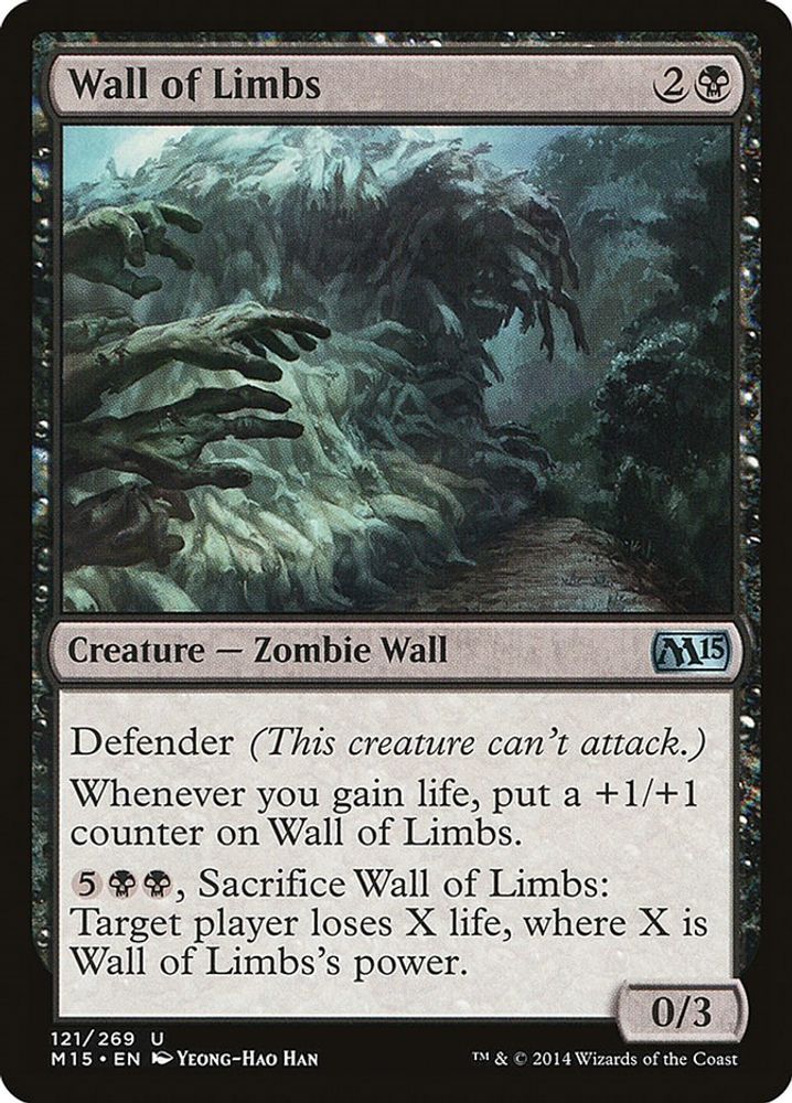 2014 Magic: The Gathering: Magic 2015 (M15) (M15) - Wall of Limbs (#121, Uncommon) (, Near Mint)