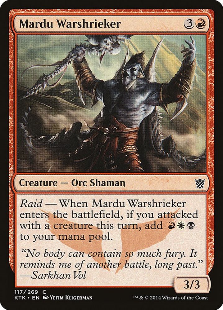 2014 Magic: The Gathering: Khans of Tarkir (KTK) - Mardu Warshrieker (#117, Common) (, Near Mint)