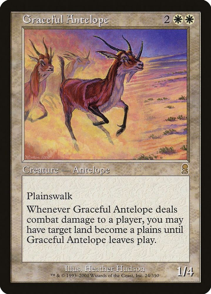 2001 Magic: The Gathering: Odyssey (ODY) - Graceful Antelope (#24, Rare) (, Near Mint)