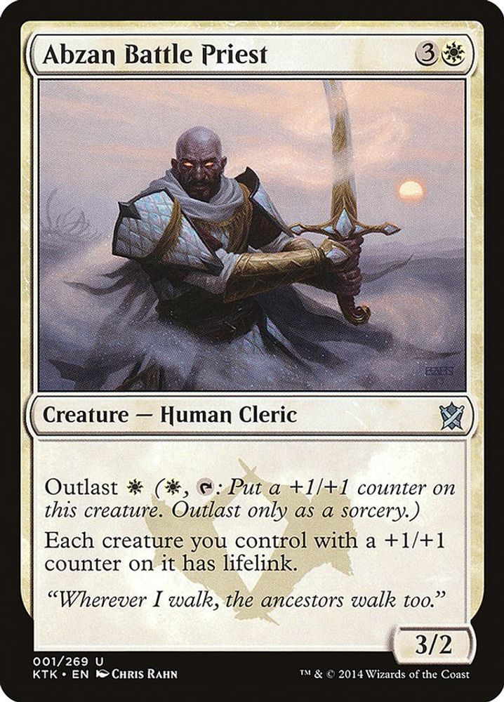 2014 Magic: The Gathering: Khans of Tarkir (KTK) - Abzan Battle Priest (#1, Uncommon) (, Near Mint)