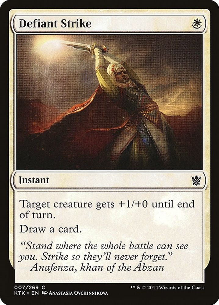 2014 Magic: The Gathering: Khans of Tarkir (KTK) - Defiant Strike (#7, Common) (, Near Mint)