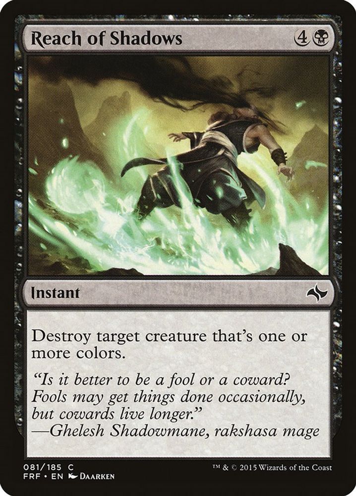 2015 Magic: The Gathering: Fate Reforged (FRF) - Reach of Shadows (#81, Common) (, Near Mint)