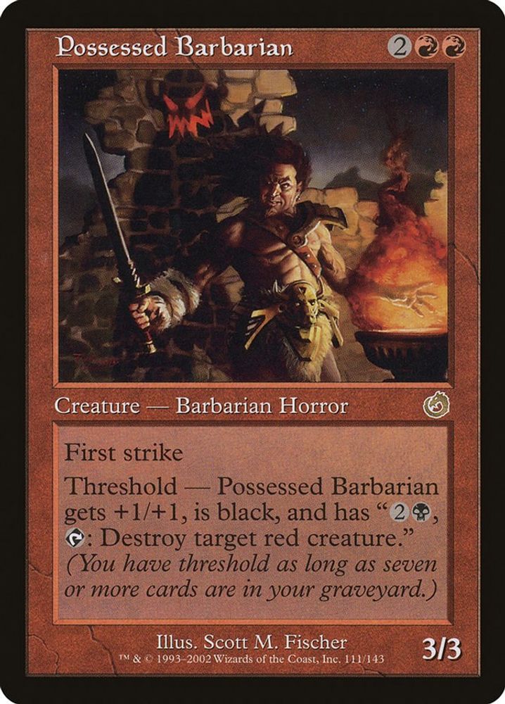 2002 Magic: The Gathering: Torment (TOR) - Possessed Barbarian (#111, Rare) (, Near Mint)