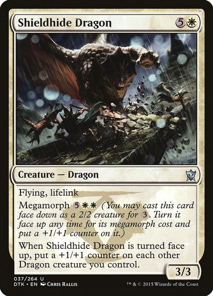 2015 Magic: The Gathering: Dragons of Tarkir (DTK) - Shieldhide Dragon (#37, Uncommon) (, Near Mint)