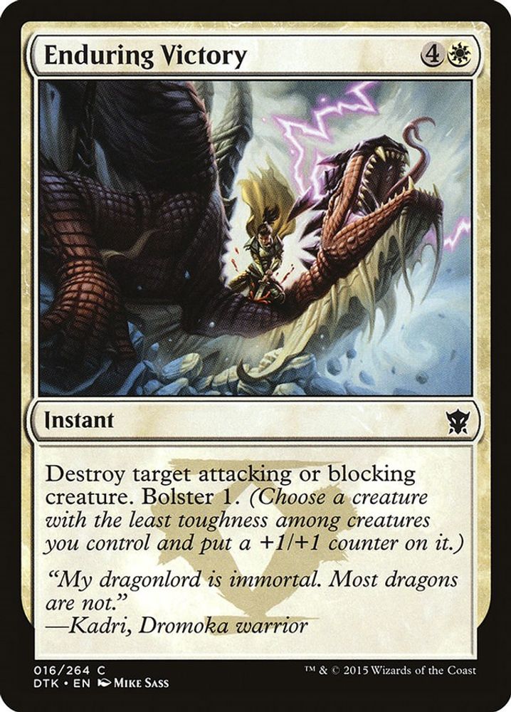 2015 Magic: The Gathering: Dragons of Tarkir (DTK) - Enduring Victory (#16, Common) (, Near Mint)