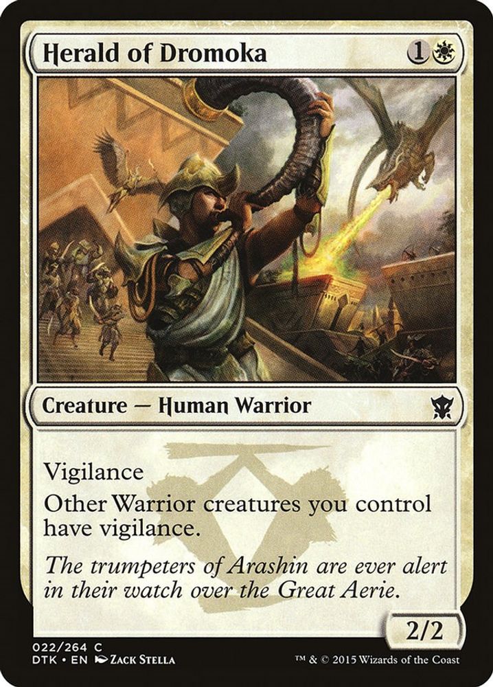 2015 Magic: The Gathering: Dragons of Tarkir (DTK) - Herald of Dromoka (#22, Common) (, Near Mint)