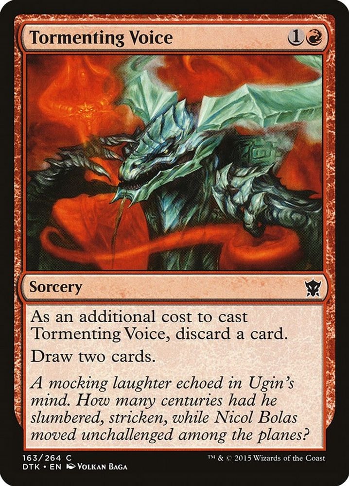 2015 Magic: The Gathering: Dragons of Tarkir (DTK) - Tormenting Voice (#163, Common) (, Near Mint)