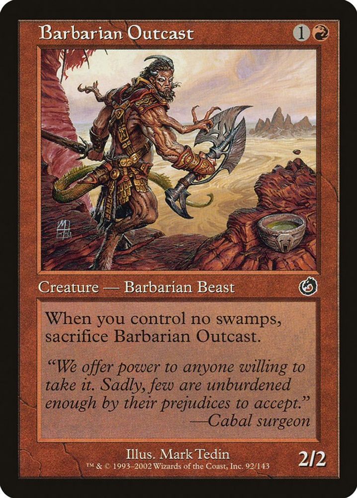 2002 Magic: The Gathering: Torment (TOR) - Barbarian Outcast (#92, Common) (, Near Mint)